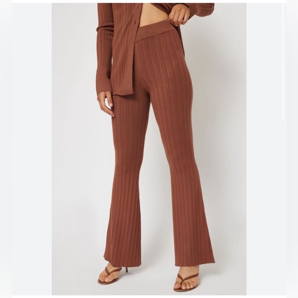 Dynamite Pants - Wide Leg Ribbed Flare Pants